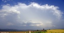 Panorama du Cumulonimbus. Le tonnerre retentit jusqu'à moi. Photo prise sur les hauteurs d'Arhansus à 19h55